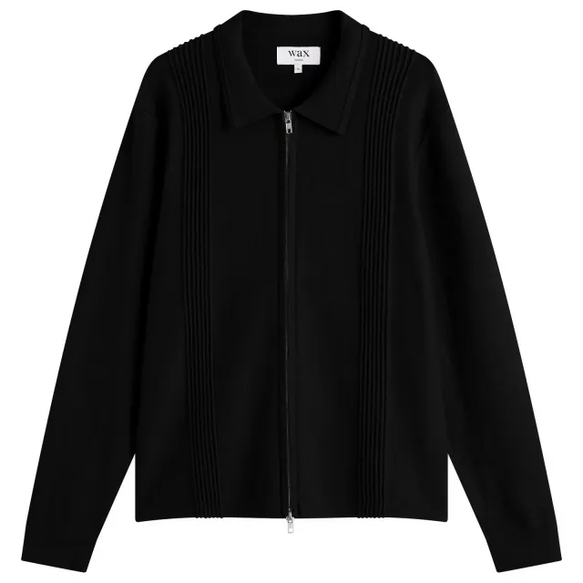 Wax London Men's Lennox Milano Zip Polo Black