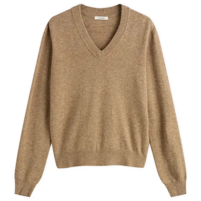 Entire Studios Women's Knitted V-Neck Jumper Camel