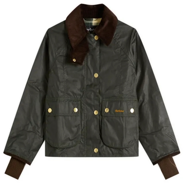 Barbour Women's Cropped Beadnell Wax Jacket Sage/Ancient