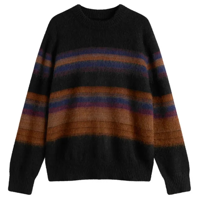 Wax London Men's Wilde Stripe Jumper Black/Dark Multi