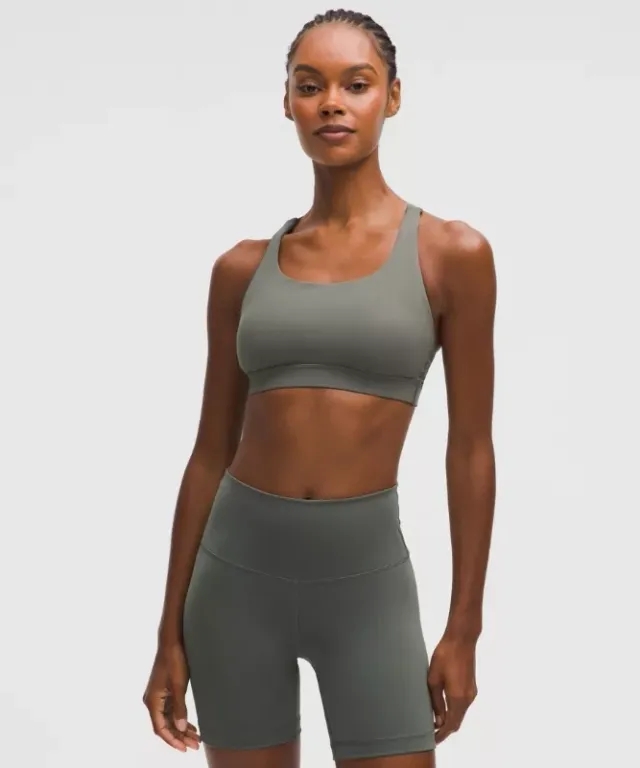 lululemon – Women's Energy Sports Bra Medium Support, B-D Cups – Color Green – Size 14