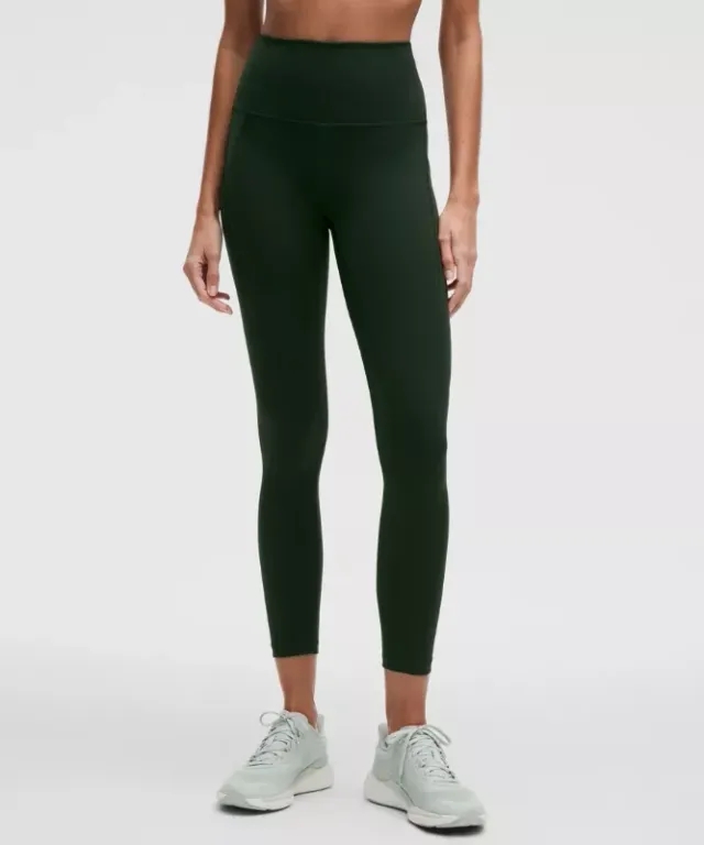 lululemon – Women's Wunder Train High-Rise Tight Leggings with Pockets – 25" – Color Green – Size 14