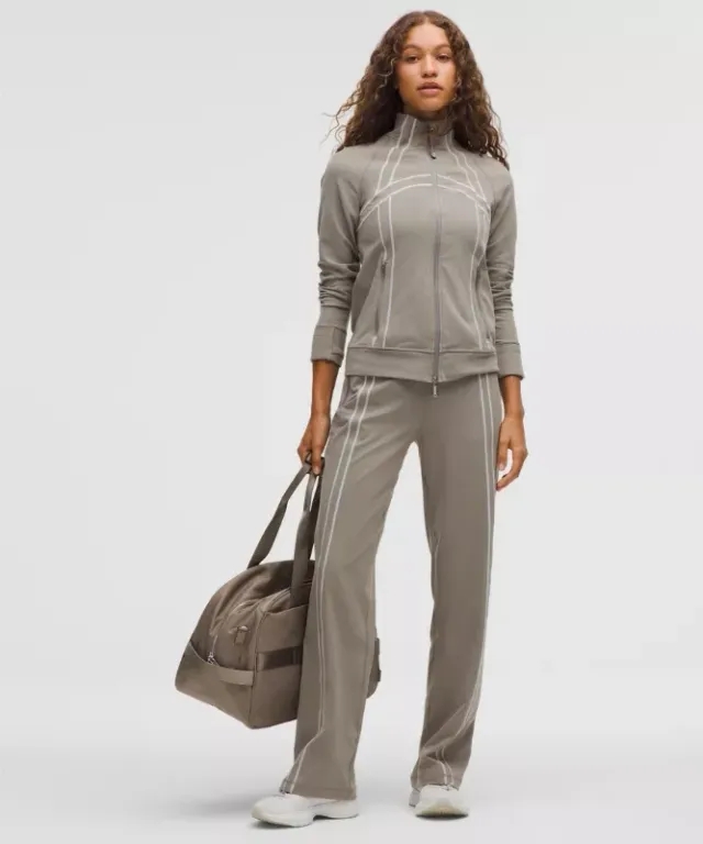 lululemon – Women's Define Mid-Rise Track Pants Luon – Color Grey/White – Size Large