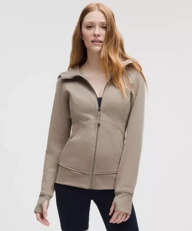 lululemon – Women's Scuba Full-Zip Hoodie – Color Grey/Khaki – Size 14