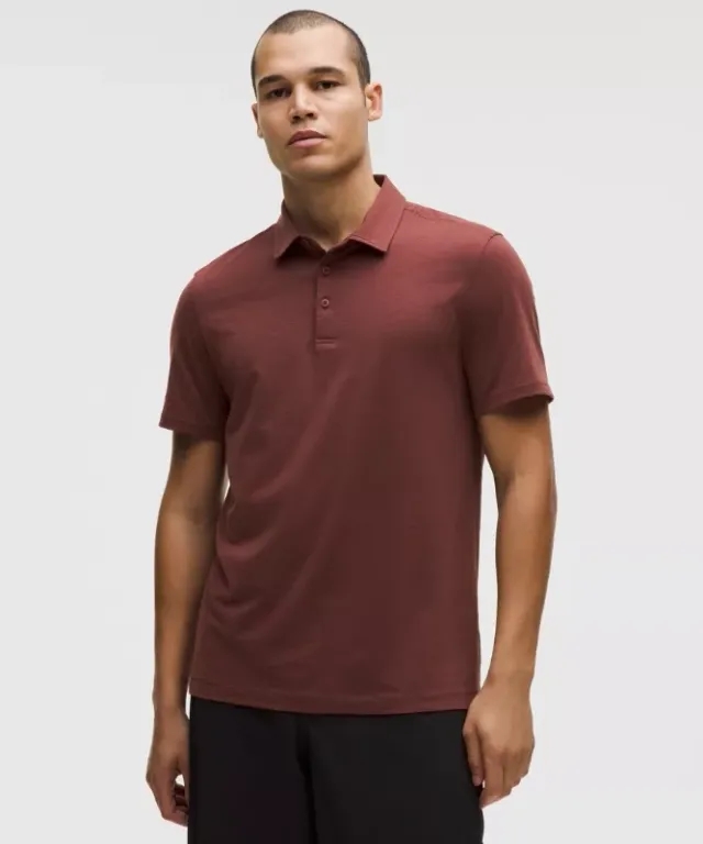 lululemon – Men's Evolution Short-Sleeve Polo Shirt – Color Red/Burgundy – Size XS