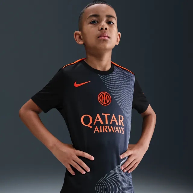 Inter Milan Academy Pro Third Older Kids' Nike Dri-FIT Total 90 Football Pre-Match Top - Black - Polyester