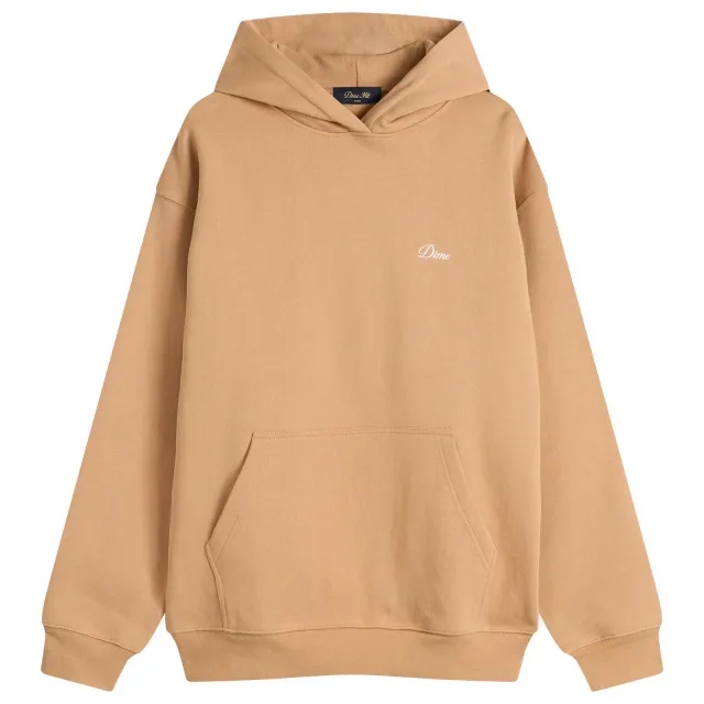 Dime Men's Cursive Small Logo Hoodie Hazelnut
