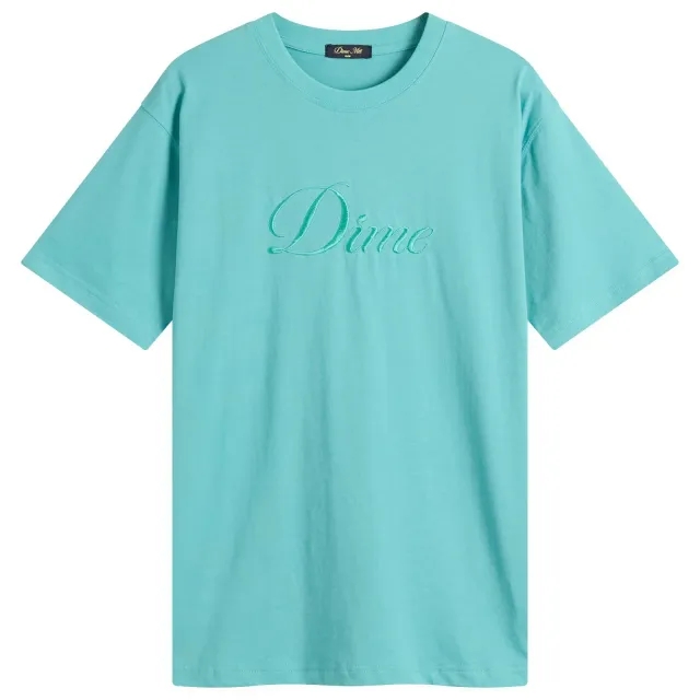 Dime Men's Cursive T-Shirt Vintage Teal