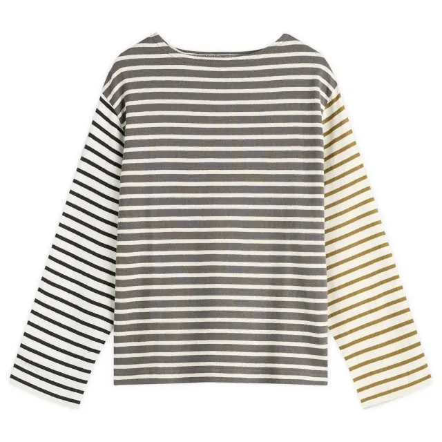 Beams Boy Women's Elbow Patch Basque Long Sleeve T-Shirt Multi