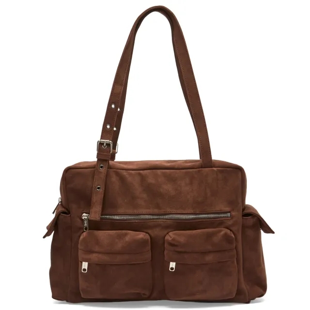 SAMO ONDOH Women's Pocket Utility Bag - Large Suede Brown