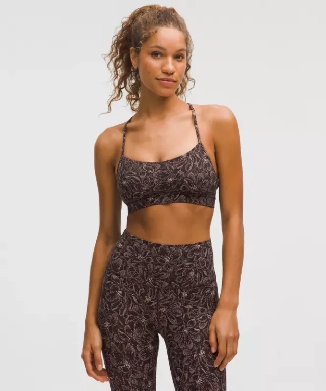 lululemon – Women's Flow Y Sports Bra Nulu Light Support, A-C Cups – Color Pink – Size 2
