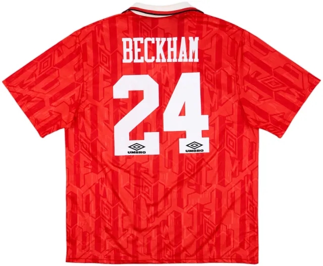 1992-94 Manchester United Home Shirt Beckham #24 - 7/10 - (XXL)