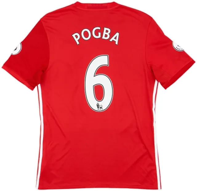 2016-17 Manchester United Home Shirt Pogba #6 - 9/10 - (XL)