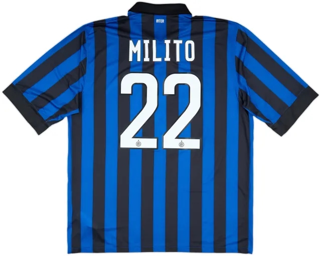 2011-12 Inter Milan Home Shirt Milito #22 (XL)