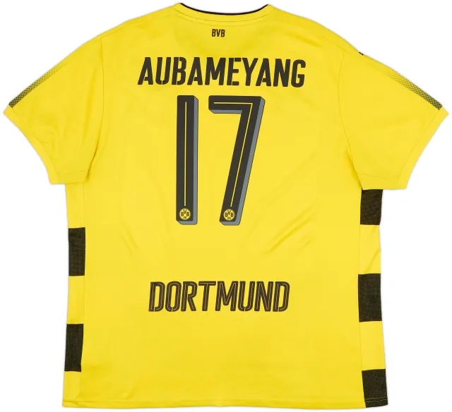 2017-18 Borussia Dortmund Home Shirt Aubameyang #17 - 8/10 - (XXL)