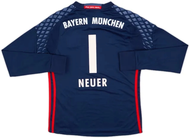 adidas Bayern Munich Boys LS Goalkeeper Home Shirt 2016/17
