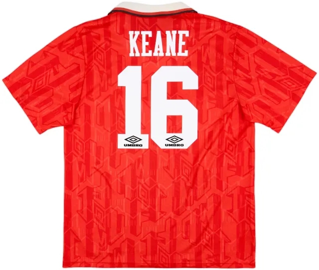 1992-94 Manchester United Home Shirt Keane #16 - 8/10 - (XL)