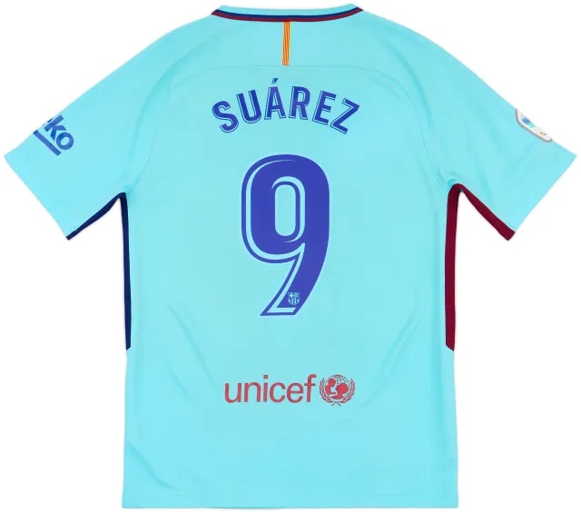 2017-18 Barcelona Away Shirt Suarez #9 - 7/10 - (M)