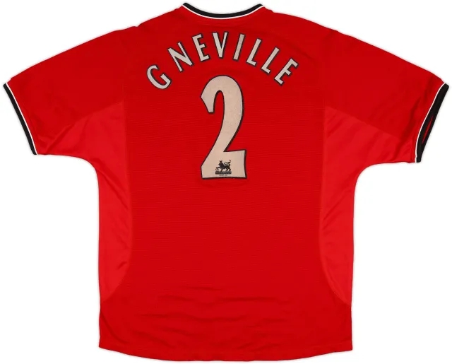 2000-02 Manchester United Home Shirt G Neville #2 - 5/10 - (XL)