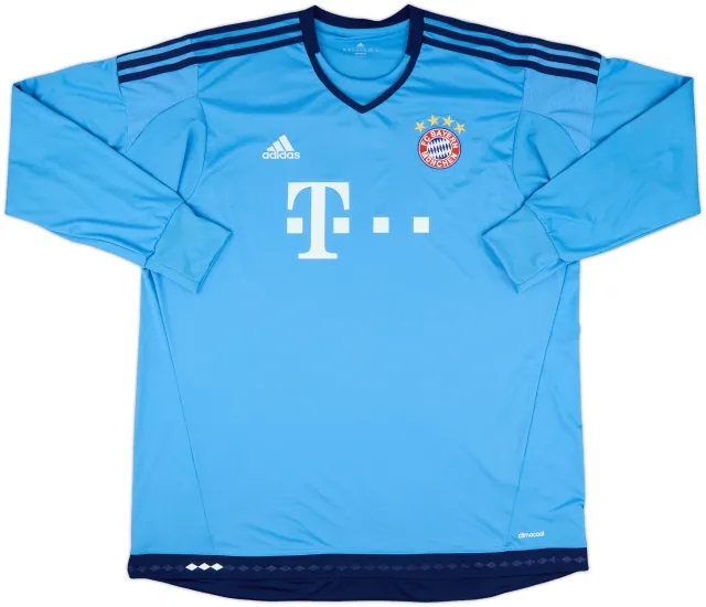 adidas Bayern Munich Mens LS Goalkeeper Home Shirt 2015/16