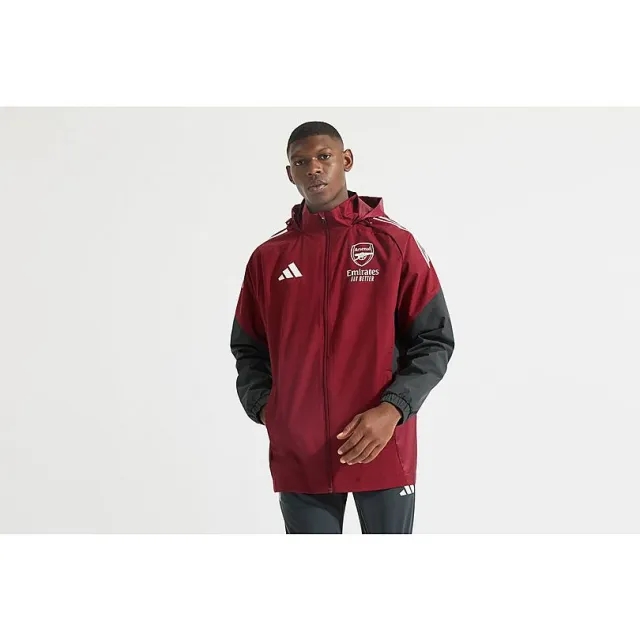 Arsenal adidas 25/26 European Training All Weather Jacket, Burgundy