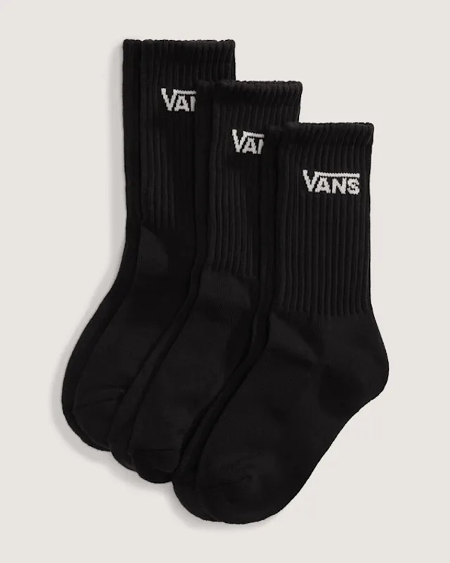 Vans - Kids Classic Crew Socks (3 Pairs), Black