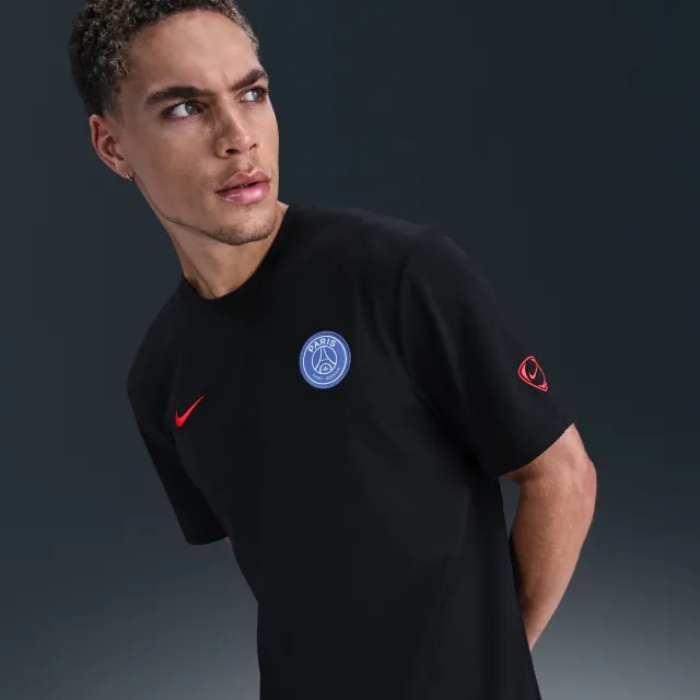 Paris Saint-Germain Primary Third Men's Nike Dri-FIT Total 90 Football Short-Sleeve Top - Black - Cotton/Polyester