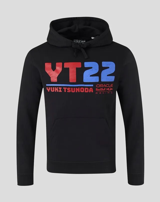 Castore Oracle Red Bull Racing Unisex Yuki Tsunoda 22 Graphic Pullover Hoodie - Caviar