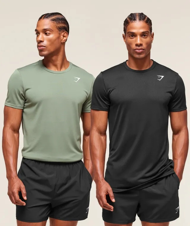  Everyday Performance T-Shirt 2 Pack - Unit Green/Black