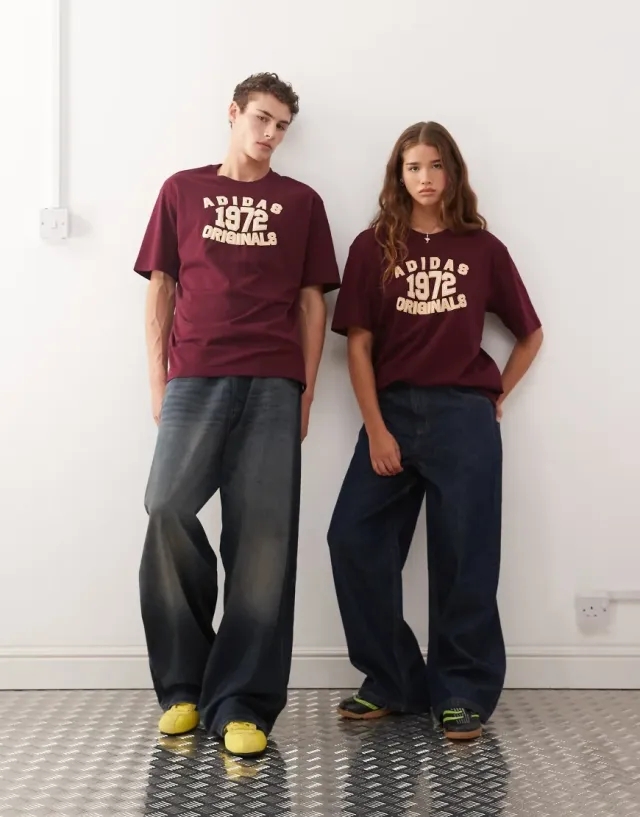 Adidas Originals 1972 Graphic T-Shirt In Burgundy-Red