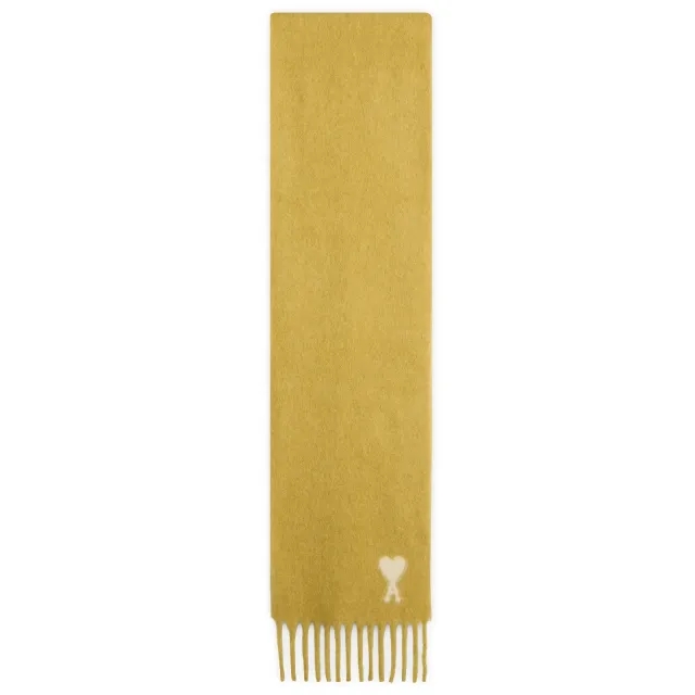 AMI Paris Men's Hairy Alpaca Wool Scarf Anis
