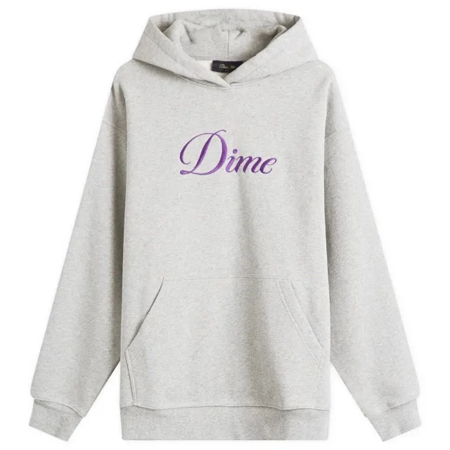 Dime Men's Cursive Hoodie Heather Grey