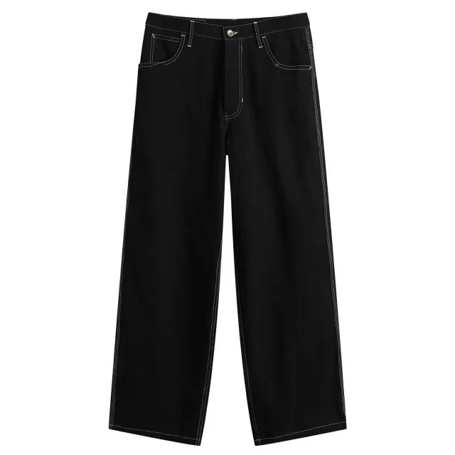 Story mfg Poetry Canvas Wonky-Wear Pants Black