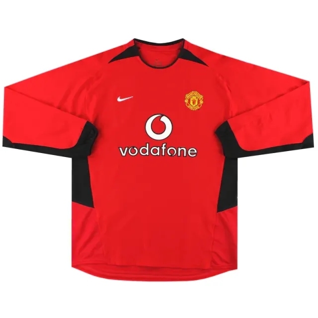 2002-04 Manchester United Nike Home Shirt L/S M - Manchester United / Excellent 