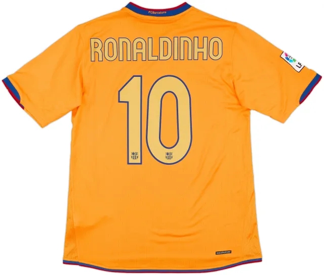 2006-08 Barcelona Away Shirt Ronaldinho #10 - 9/10 - (M)