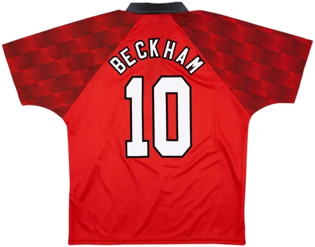 1996-98 Manchester United Home Shirt Beckham #10 - 9/10 - (L)
