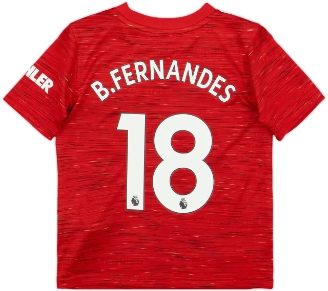 2020-21 Manchester United Home Shirt B.Fernandes #18 - 9/10 - (7-8 Years)