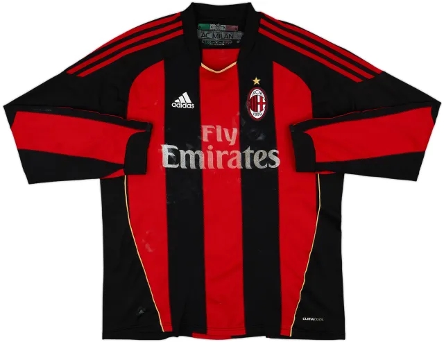 2010-11 AC Milan Home L/S Shirt - 4/10 - (XL)