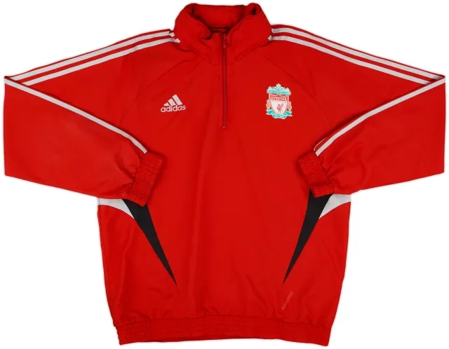2008-09 Liverpool adidas 1/4 Zip Hooded Drill Top - 8/10 - (XL)