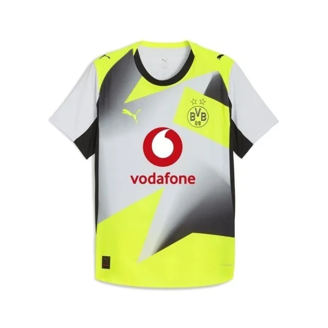 PUMA Borussia Dortmund 25/26 Authentic Away Jersey Men, Silver Mist/Yellow Alert