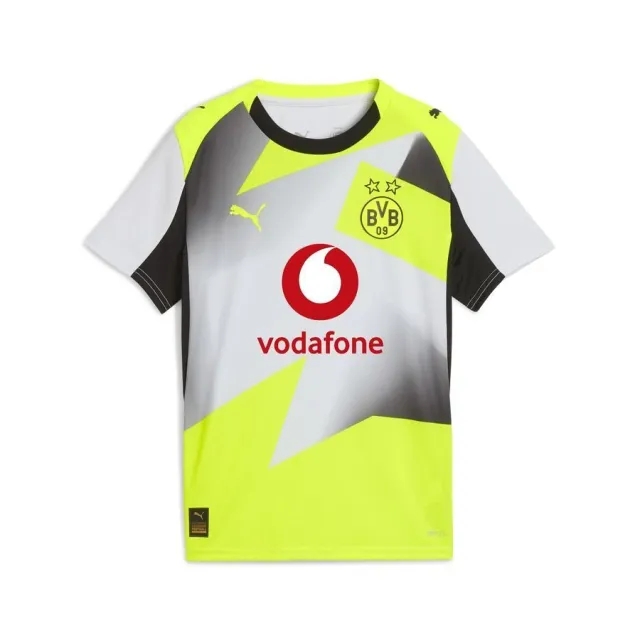 PUMA Borussia Dortmund 25/26 Away Jersey Youth, Silver Mist/Yellow Alert