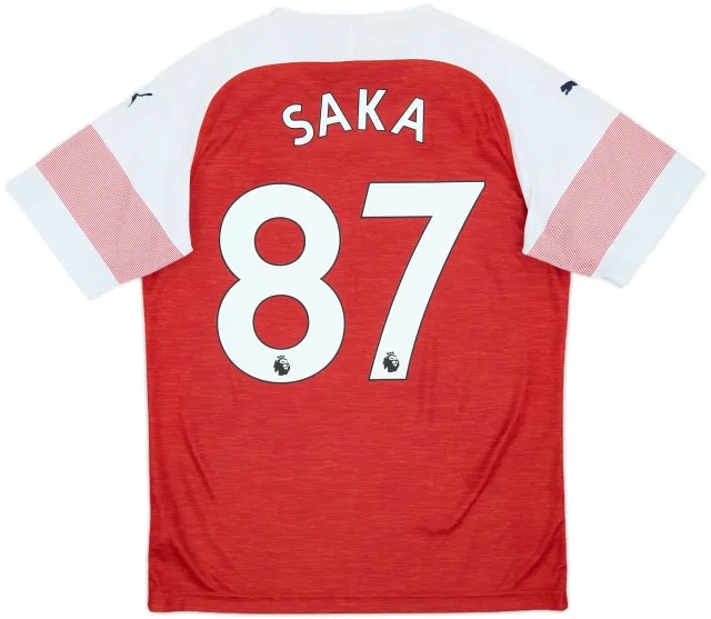 2018-19 Arsenal Home Shirt Saka #87 - 9/10 - (M)