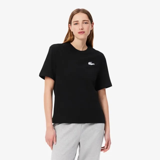 Lacoste Cotton Jersey Loungewear T-Shirt - Noir / Blanc