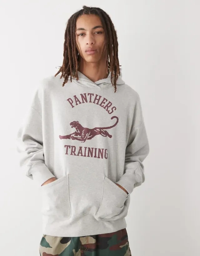 Champion Graphic Hoodie In Grey