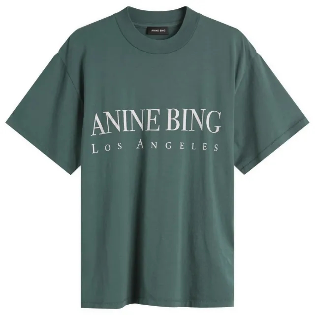 Anine Bing Women's Ashton Los Angeles T-Shirt Dark Green