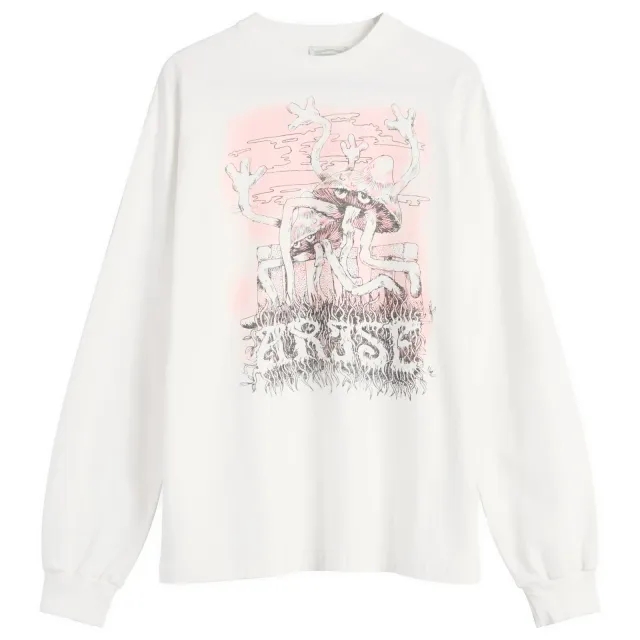 Aries Women's Faded Shroom Awakening Long Sleeve T-Shirt White
