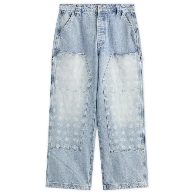 Billionaire Boys Club Men's Diamonds & Dollars Denim Carpenter Pan Light Wash Blue