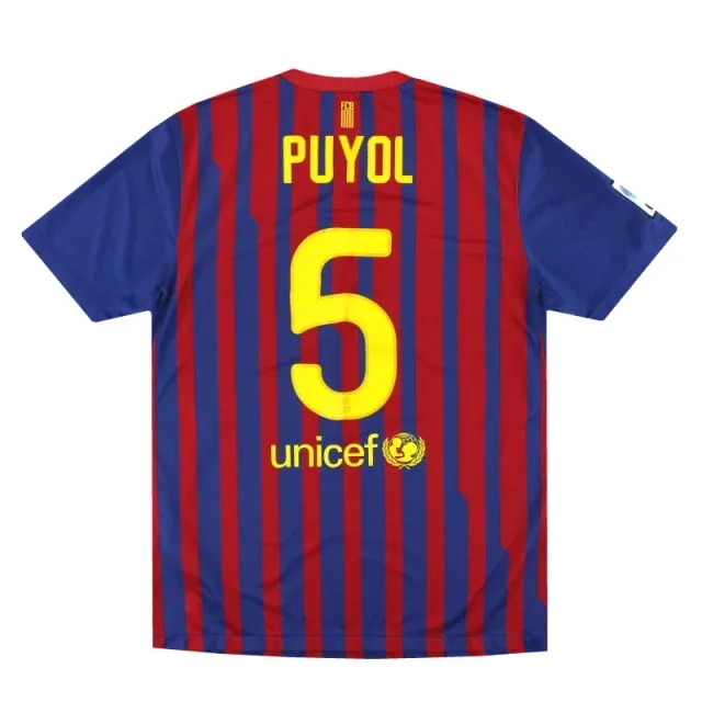 2011-12 Barcelona Nike Home Shirt Puyol #5 L - Barcelona / Excellent 