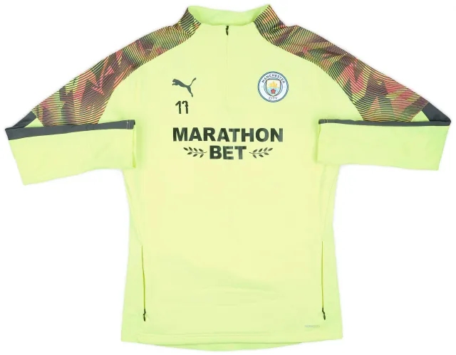 2019-20 Manchester City Player Issue Puma 1/4 Zip Drill Top #17 - 9/10 - (M)