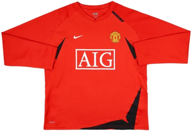 2007-08 Manchester United Nike Sweat Top - 8/10 - (L)